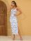 Milumia Women’s Summer Disty Floral Bodycon Maxi Dress Strapless Tube Top Long Dresses Wedding Guest Party