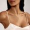 Zeffy Lariat Gold Necklace for Women, Dainty Long Necklace 14k Gold/Silver Plated Layered CZ Beaded Bar Chain Y-Shaped Body Chain Stack Drop Wedding Necklace Trendy Simple Gold Jewelry Gifts