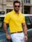 MAGCOMSEN Mens Polo Shirts Short Sleeve Cotton Pique Golf Shirts with Pocket Casual Performance Moisture Wicking Polos Yellow XL