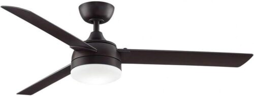 Fanimation Xeno Wet 3 Blade Ceiling Fan 14.54 Inch Tall and 56 Inch Wide with Dark Bronze Finish and Dark Bronze Blades