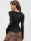 ANRABESS Women Long Sleeve Button Down Shirts Ribbed Knit Slim Fitted Crop Tops 2025 Fall Y2K Dressy Casual Trendy Outfits