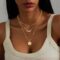 Necklace for Women 14K Real Gold Plated Dainty Diamond Pendant Choker Simple Trendy Charm Chain Necklace Jewelry Gift