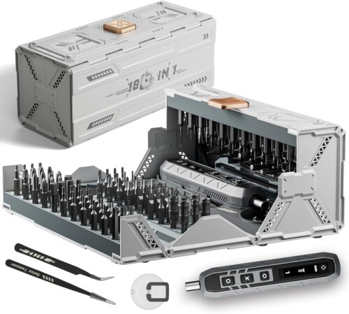180 in 1 Electric Screwdriver Set, Power Screwdriver, Precision Screwdriver Set, 3 Torque Modes with 162 Magnetic Precision Bits, Screwdriver it for Phone Camera Computer Watch Laptop Drones