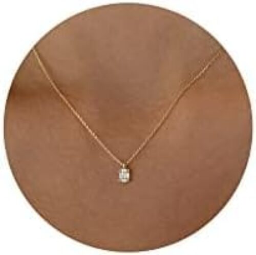 Tewiky Diamond Pendant Necklace for Women， Dainty Gold Layered Necklaces 14k Gold Plated Stacked Cuban Paperclip Chain Choker Necklaces Aesthetic Simple Gold Necklace Jewelry Gifts for Women Girls