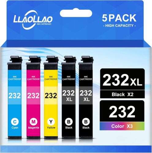 232xl Ink Cartridges Combo Pack Remanufactured Replacement for Epson 232 Ink Cartridge T232 XL for Expression Home XP-4200 XP-4205 Workforce WF-2930 WF-2950 Printer (2 Black Cyan Magenta Yellow)