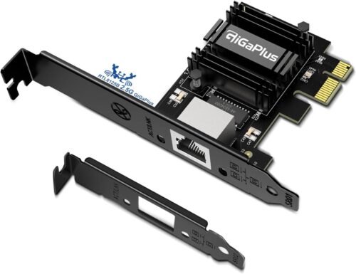 2.5Gb PCIe Network Card, GiGaPlus 2500Mbps Ethernet Interface Adapter, with Realtek RTL8125B, Wake on LAN, 2.5G NIC Compliant Windows/Linux/MAC OS