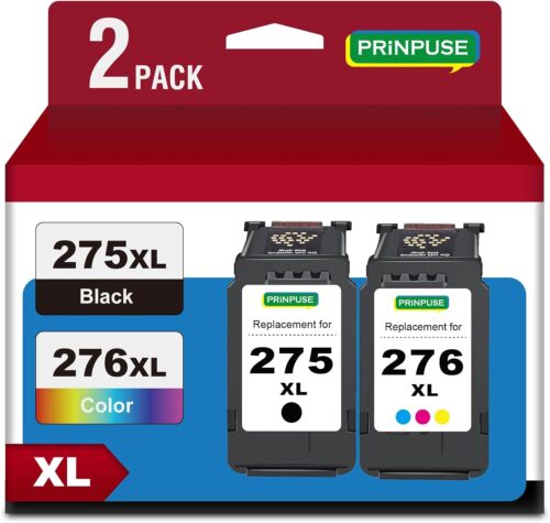 275 and 276 Ink Cartridges Replacements for Canon Ink 275 and 276 PG-275XL CL-276XL Used with Canon PIXMA TS3500 TS3522 TS3520 TS3720 TS3722 TR4700 TR4720 TR4722 Printer