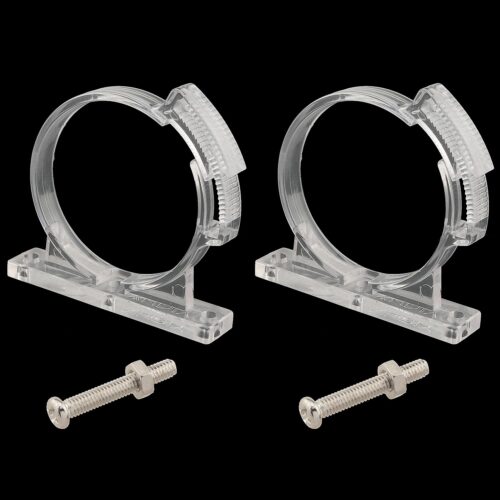 2PCS Computer Water Cooling Cylinder Reservoir Rings Clips 50MM Acrylic Water Cooling Tank with Screws Suitable for Liquid Cooling Radiators Transparent