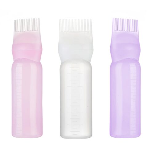 3 Colors Hair Dye Applicator Brush Bottles Dyeing Shampoo Bottle Oil Comb Hair Dye Bottle Applicator Hair Coloring Styling Tool