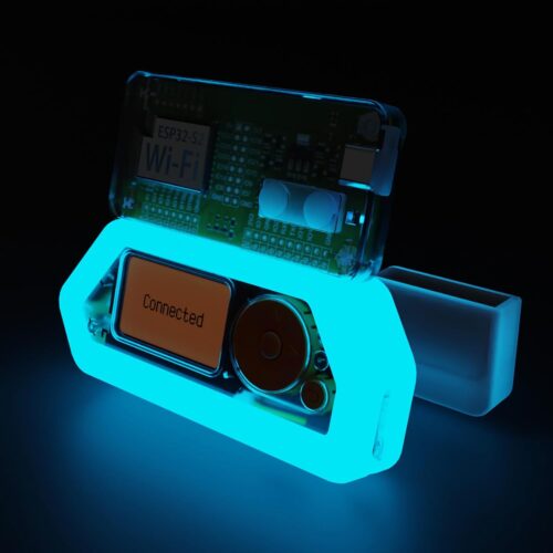 3 in 1 Protection Case Set for Flipper Zero & for The Wi-Fi Dev Board V1 ESP32-S2, Accessories Compatible with Flipper Zero & WiFi Dev Board – Clear WiFi Case with Blue Soft Case Set