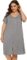 Ekouaer Women’s Nightshirt Short Sleeve Button Down Nightgown V-Neck Sleepwear Pajama Dress