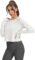 Mippo Cropped Long Sleeve Workout Tops Open Back Athletic Gym Yoga Shirts with Thumb Hole