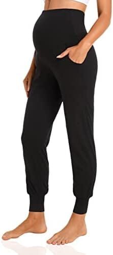 V VOCNI Women’s Maternity Pants Maternity Activewear Jogger Track Cuff Sweatpants Over The Belly Stretchy Pregnancy Pants
