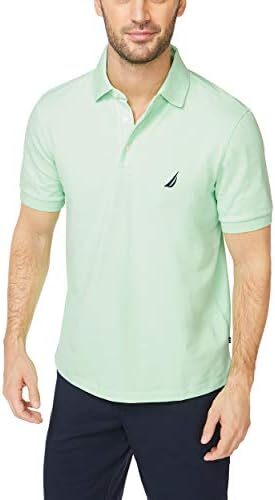 Nautica Men’s Short Sleeve Solid Stretch Cotton Pique Polo Shirt