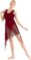 YiZYiF Lyrical Women Adult Dance Dress Leotard Mesh Neck Dancewear Flowy Long Slit Skirt