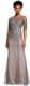 Adrianna Papell Women’s Sweetheart Neckline Illusion Gown featuring 3/4 Sleeve and Beaded Details