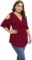 TIANZHU Plus Size Tops for Women Sexy Empire Waist Dressy Short Sleeve Shirts with Cold Shoulder Detail