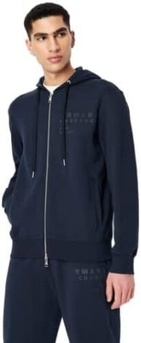 A|X ARMANI EXCHANGE Men’s Organic Cotton Seasonal Essential Casual Zip Up Sweatshirt