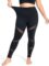 Plus Size Capri Leggings for Women with Pockets L-5X Workout Leggings Black Mesh Yoga Pants High Waisted Tummy Control