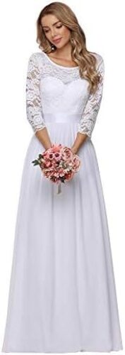 Elegant Ever-Pretty Women’s 3/4 Sleeve Empire Waist Maxi Bridesmaid Dress 07412