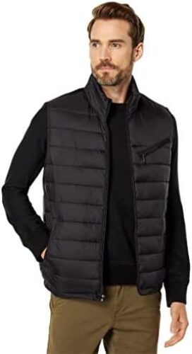 Cole Haan Men’s Quilted Puffer Vest with Chest Zip Pocket
