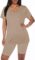 AGSEEM 2 Piece Outfits For Women V Neck T-Shirt Tops And Biker Shorts Sets Tracksuit