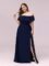 Ever-Pretty Women’s Plus Size Off Shoulder Ruffle Sleeves Side Split Chiffon Floor Length Formal Dress 0968-PZUSA