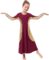 Girls Metallic Gold Color Block Liturgical Praise Dance Dress Loose Fit Full Length Ruffle Tunic Skirt Worship Costume