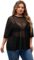 MakeMeChic Women’s Plus Size Glitter Sheer Mesh Short Sleeve Tee Shirt Top