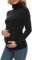 Turtleneck & Long Sleeve Maternity Shirts Side Ruched Maternity Tops for Daily Wear & Casual