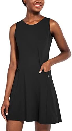 BALEAF Women’s Tennis Golf Dress Sleeveless with Inner Shorts 4 Pockets for Exercise Workout