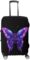 Purple Butterfly Funny Luggage Cover Elastic Suitcase Protector Washable Travel Gear Cover Fits 19-32 Inch