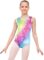 EQSJIU Gymnastics Leotards for Girls Kids Sparkly Patterned Rainbow Galaxy Aurora Colorful Butterfly Flower Dancewear