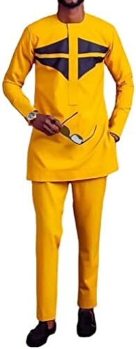 African Suits for Men Slim Fit Dashiki Long Sleeve Shirt and Pant Casual Formal Traditional Cultural Tribal Outfits