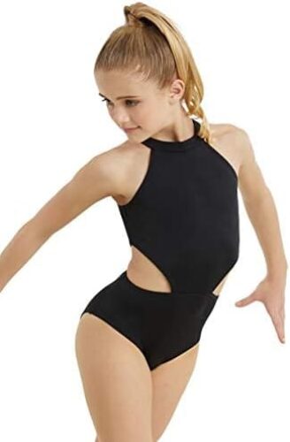 Balera Womens Halter Open Back Leotard for Dance Girls Cutout Waist