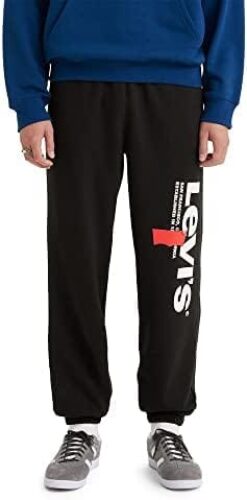 Levi’s Men’s Seasonal Sweatpants, (New) Vertical Pant Caviar Graphic, Small