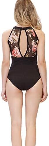 Limiles Women’s Halter Neck Bodysuit Keyhole Back Gymnastic Ballet Dance Leotard Tops Dancewear Costumes