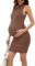 Moyabo Maternity Sleeveless Tank Dress Side Ruching Summer Bodycon Dress for Daily or Baby Shower