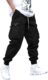 Romwe Men’s Flap Pocket Drawstring Elastic Waist Letter Graphic Street Cargo Pants
