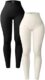 OQQ Women’s 2 Piece Yoga Leggings Ribbed Seamless Workout High Waist Athletic Pants