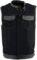 Milwaukee Leather MDM3010 Men’s Black Denim Club Vest with Leather Trim and Hidden Zipper