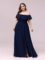 Ever-Pretty Women’s Plus Size Off Shoulder Ruffle Sleeves Side Split Chiffon Floor Length Formal Dress 0968-PZUSA