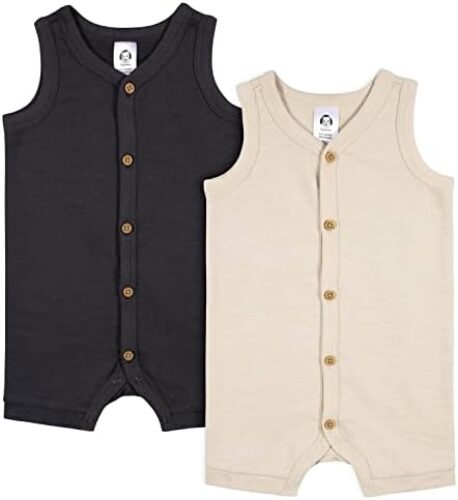 Gerber Baby Boys’ 2-Pack Short Leg Romper