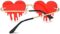Dripping Heart Sunglasses Men/Women Rimless Melting heart shaped Colorful Party Glasses