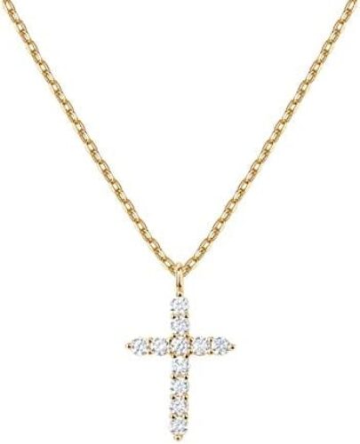 PAVOI Women’s Gold Plated Cross Necklace with Cross Pendant – Elegant Gold Necklaces for Women