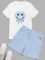 Floerns Men’s Graphic Print T Shirt Drawstring Waist Shorts Set 2 Piece Outfit