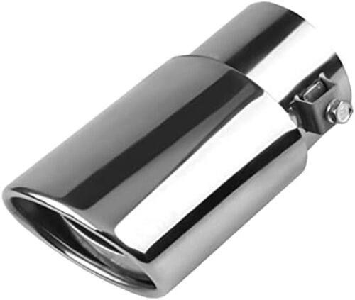 Stainless Steel Car Exhaust Tip, 2.5″ to 3.3″ Universal Car Exhaust Pipe Modification Tail Throat Tail Pipe, Steel Exhaust Tips Chrome-Plated Finish Tailpipe (Silver/A Style)