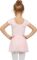 MdnMd Toddler Girls Ballet Leotards with Skirt Classic Short Sleeve Dance Gymnastic Ballerina Outfit Dress
