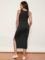 Romwe Women’s Maternity Rib Knit Split Side Sleeveless Bodycon Tank Pencil Dress