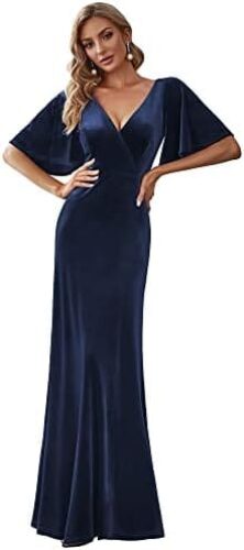 Ever-Pretty Women’s Velvet Retro V-Neck Wrap Maxi Formal Dresses 0861-USA